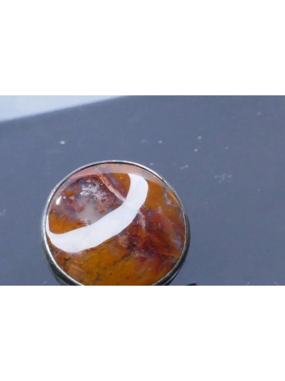 Vintage Mid Century Modernist Sterling Agate Tie Tac Signed Adin For Lenard Ster
